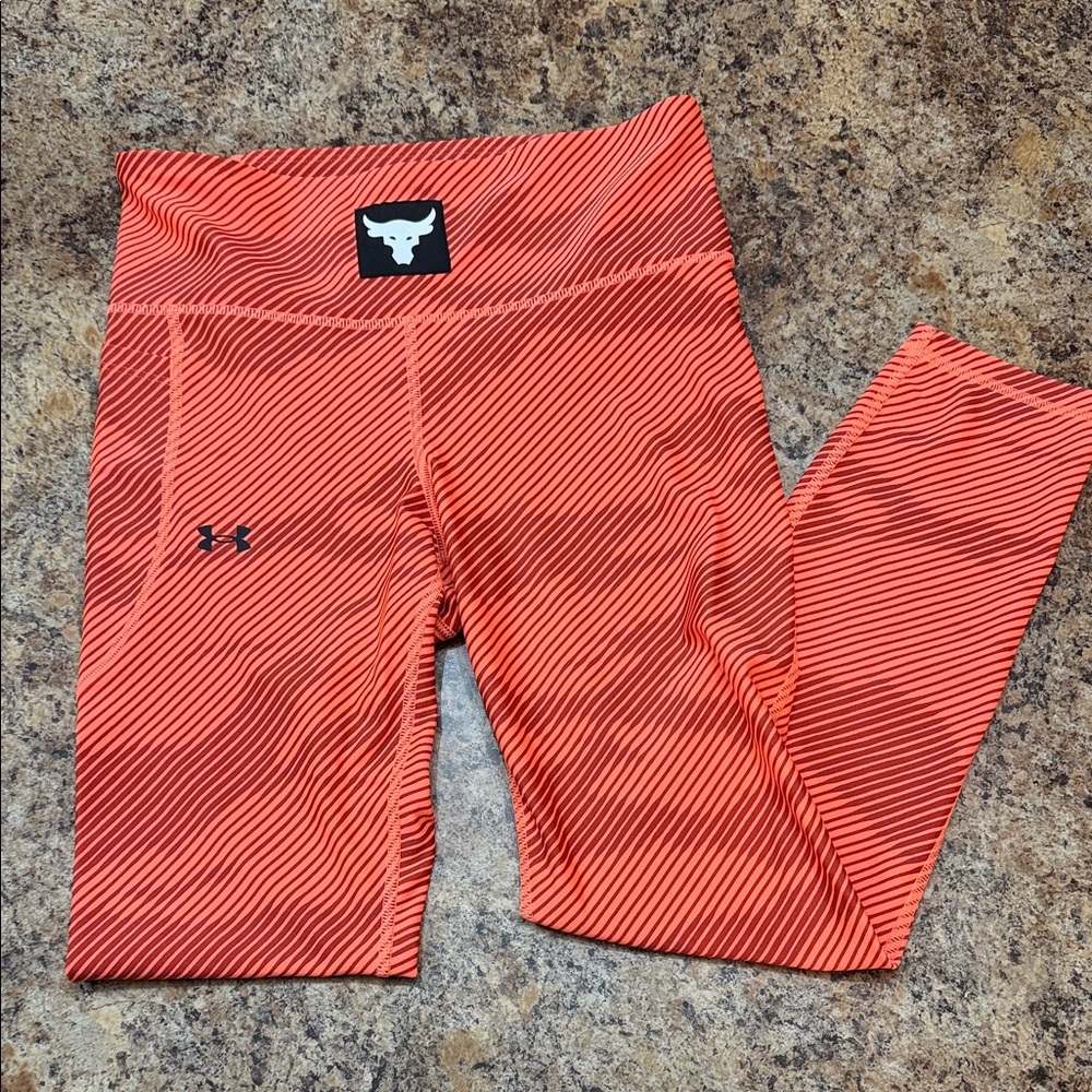 Under Armour Striped Orange Leggings